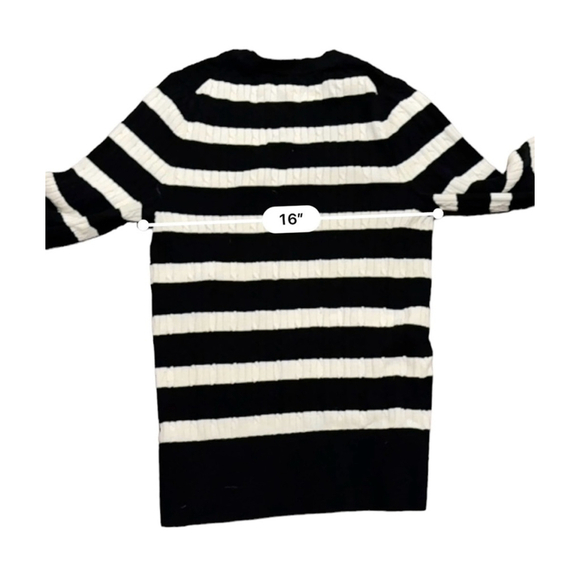 Tommy Hilfiger Women’s Black & White Striped Ribbed Slim Fit Sweater Siz…​​ - Picture 6 of 7